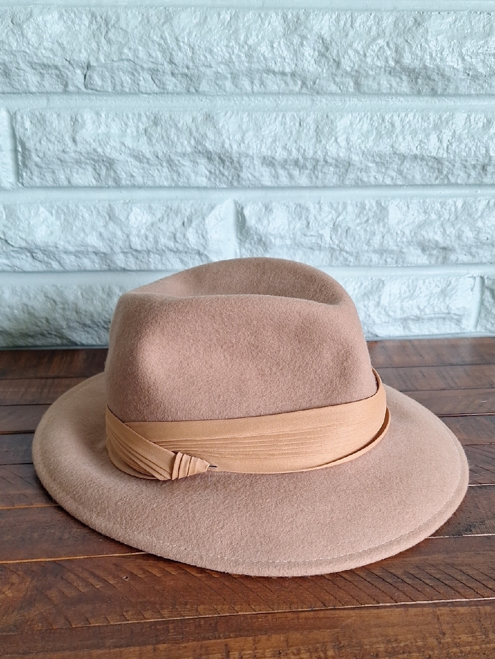 Doeskin 100% Wool Felt Crean Hat Boho Western Made In USA